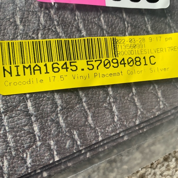 Crocodile 17.5" Vinyl Placemat (Set of 4) - Picture 3 of 3